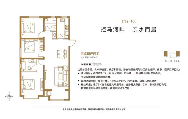 涿州孔雀城悦澜湾123平米3S-10户型全解析