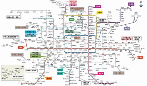 北京新地铁全图出炉+今年年底将开通4条地铁
