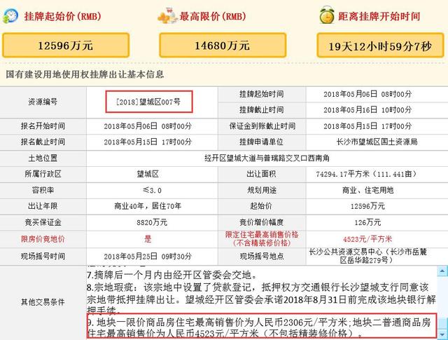 房价回到“十年前”望城首宗限价地住宅限价2306元/㎡