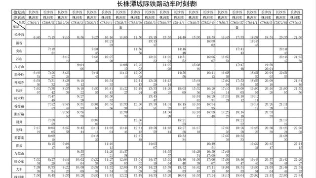 株潭城际铁路26日全线开通运营(附列车时刻表