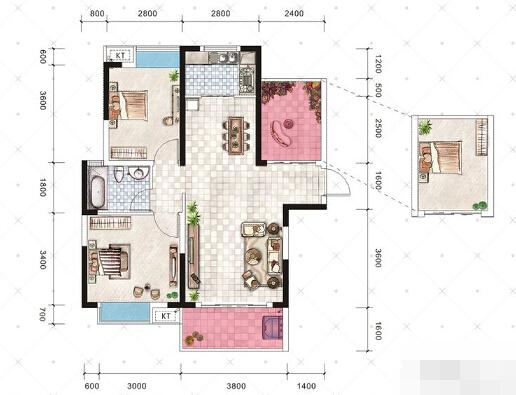 定制购房:洋湖90平左右学区小3房 均价4千\/平左