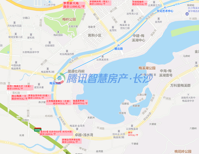 梅溪湖板块:限价"万元户"岳麓区一直是长沙楼市的供应大户,更有滨江