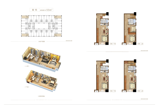 龙湖新壹城公寓户型图(建面约53)