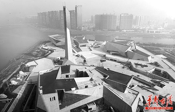 长沙市新河北辰三角洲"三馆一厅"俯瞰.