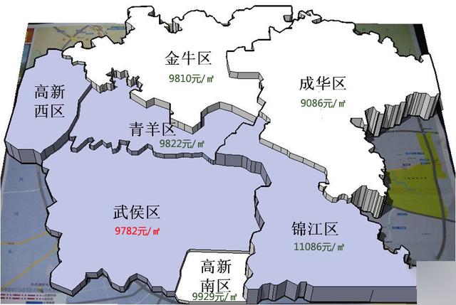 成都12大区域房价地图 你的年终奖能买几个平