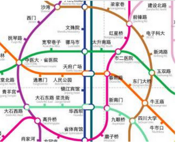 成都市中心未来地铁网络 来源:网络图片