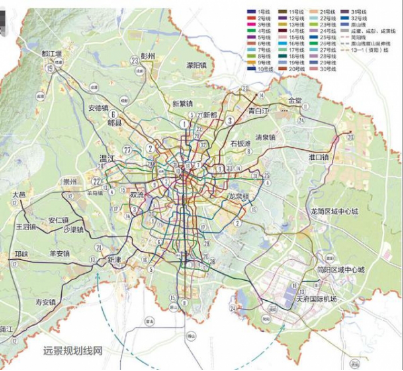 项目动态"地铁城市:远景线网高达46条 随着成都地铁1,2,3,4号线的陆续