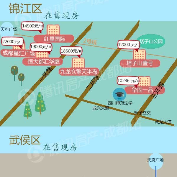 帮帮图解:成都主城区现房房价地图图片