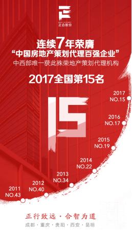 7年荣膺中国房地产策划代理百强企业
