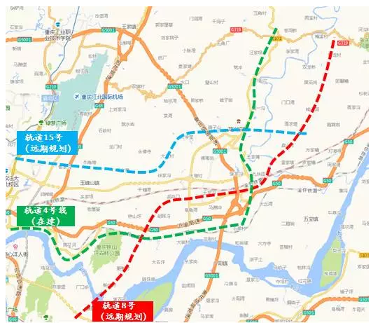 龙兴区域交通规划完善,龙兴隧道连接两路机场,中环干道连接渝北及蔡家