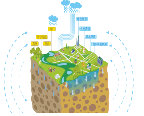 "海绵城市"示意图