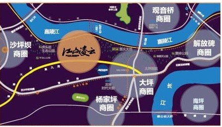 阿卡迪亚周边三公里范围内环伺着化龙桥片区—瑞安重庆天地,大坪片区