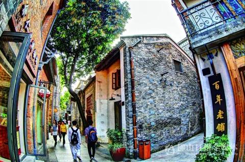 集文旅,商居为一体的岭南天地,已成市民,游客休闲娱乐好去处.