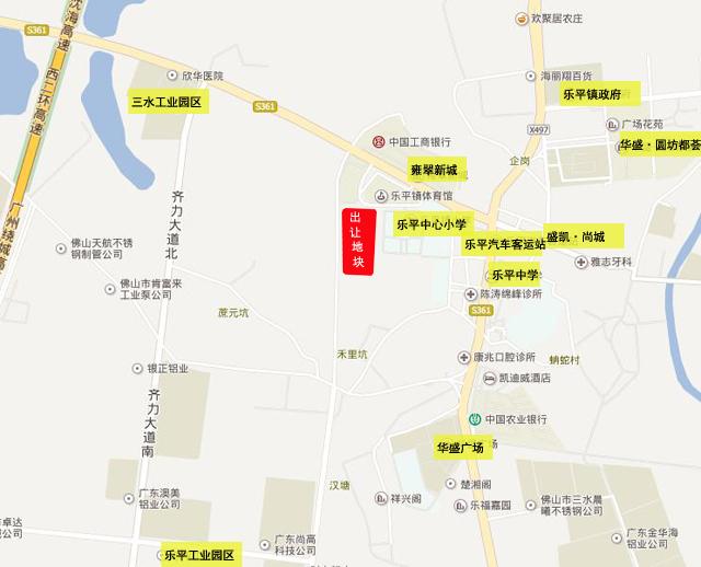 三水区乐平镇新城区d区7号地块大致位置示意图