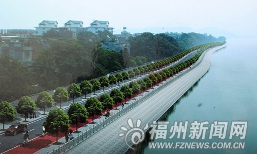 福州环南台岛休闲路元旦进场施工