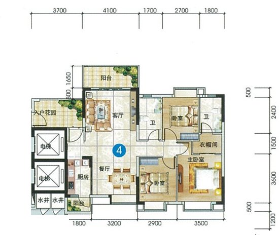 户型点评:尚上名筑116㎡优雅三房户型方正实用