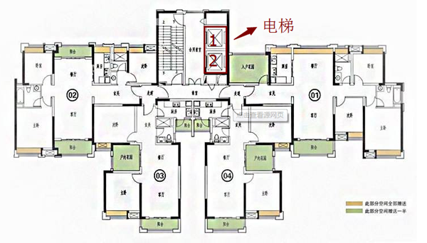 户型方正 住 600x600 42kb jpeg 公摊面积主要包括:一是电梯间