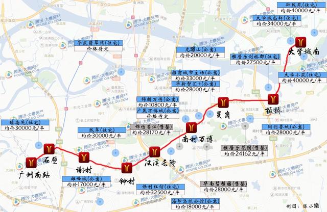 延续广州东进战略的利好,广州地铁六号线西起白云区的金沙洲,向东南图片