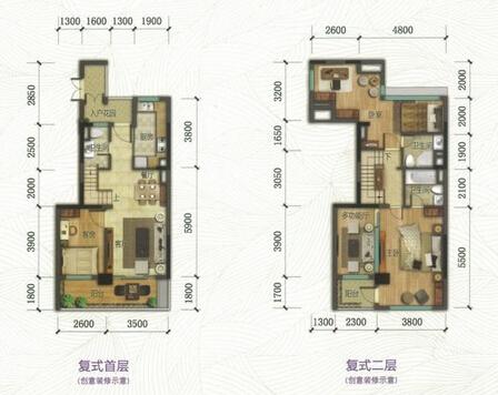 75平复式户型图