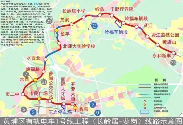 黄埔再添交通线!有轨电车1号线预计2020年通