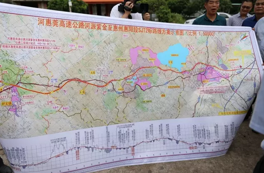 河莞惠高速公路紫金至惠阳段sjt2标路线方案示意