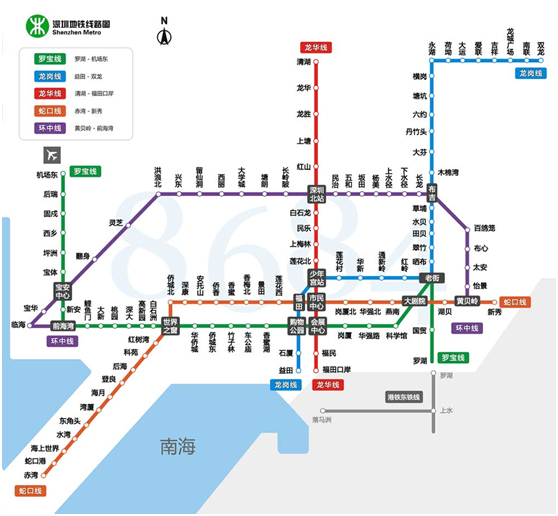 当前,深圳已经开通了5条地铁线路,131座车站,运营线路总长178公里,5条
