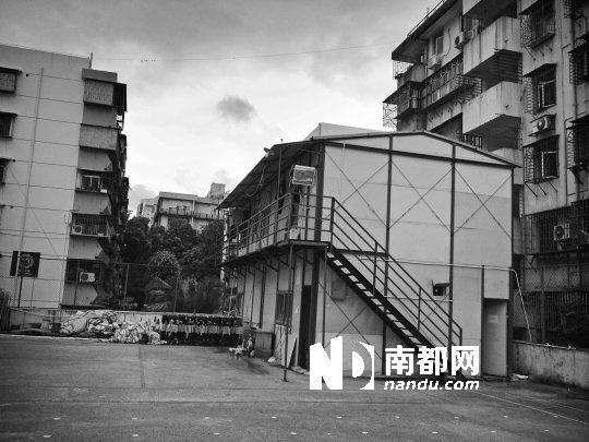 新项目工棚搭进小区 罗湖贝丽花园篮球场被占