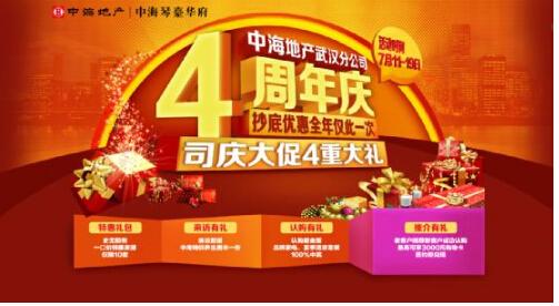 中海地产武汉分公司4周年庆 司庆大促4重大礼
