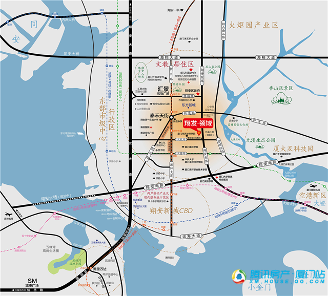 其中5,10号地铁线就途径翔安文教区,而5,10号线(规划中)也在高颜值小