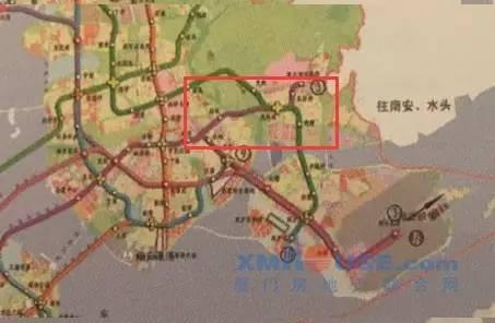 红框内疑为地铁3号线对接厦大翔安校区的路线规划.