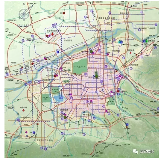 在公布规划范围图之后,西安市规划局又公布了"都市区道路规划图",未来