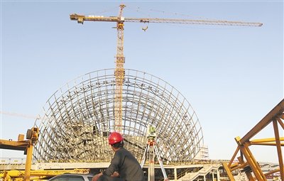 珠海歌剧院大贝壳剧场钢结构12月施工