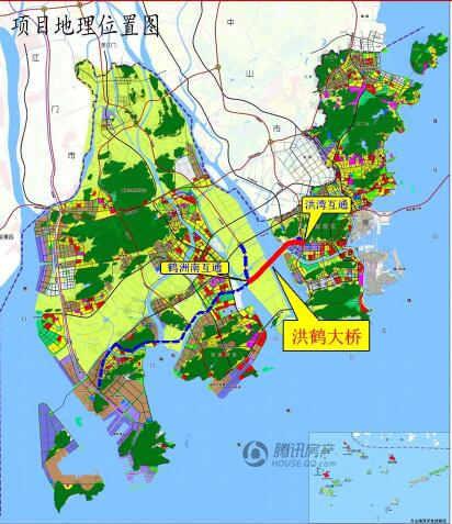 大桥工程路线起点位于珠海市香洲区南屏镇洪湾,对接港珠澳大桥连接线