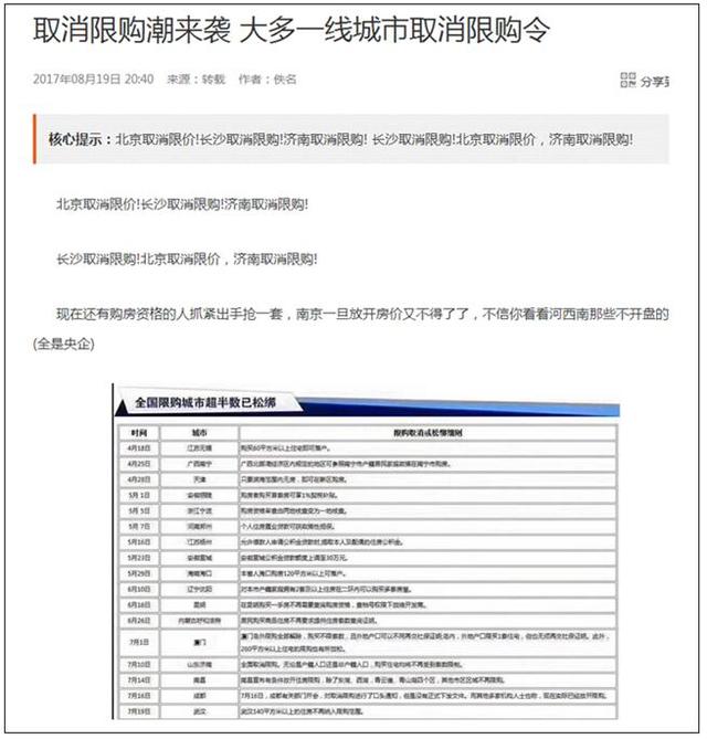 长沙、济南取消限购？别传了，是谣言！