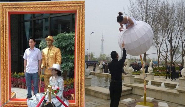 美女不倒翁情景展示,人体行为艺术情景展示,愤怒的小鸟真人情景秀