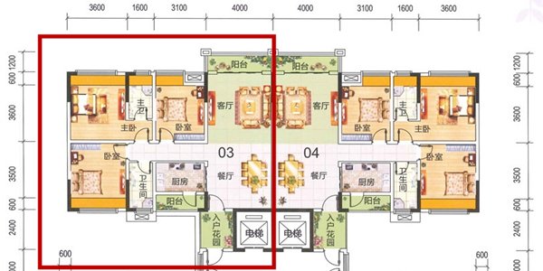 68㎡ 珍稀一字楼双套间实用三房.