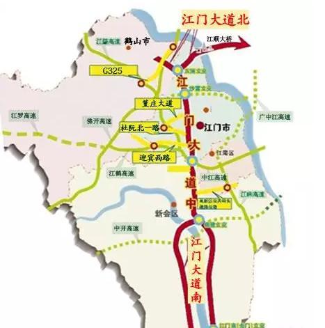 此外,加上起于鹤山文华路的鹤山段连接线,整个广佛江快速通道江门段图片
