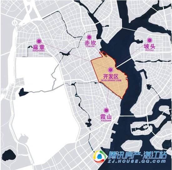 规划区")位于湛江市中心城区的核心位置,地处赤坎,霞山两个老城区之间