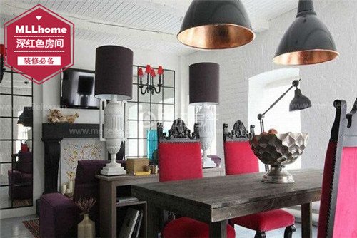 瑰丽深红色房间设计 就是想要诱惑你_频道-淮