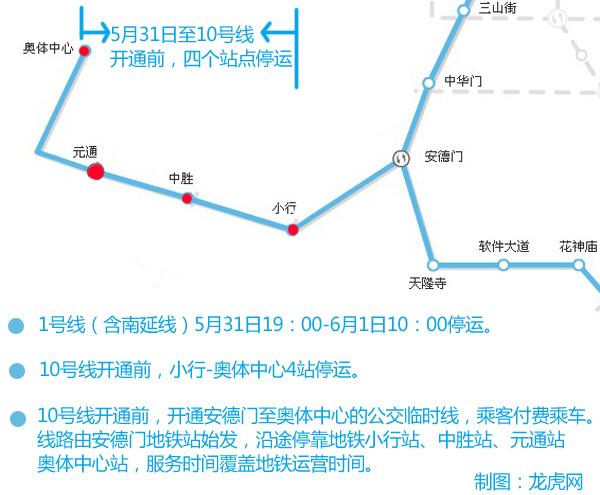 南京地铁一号线31日晚全线停运 西延线并入10号线