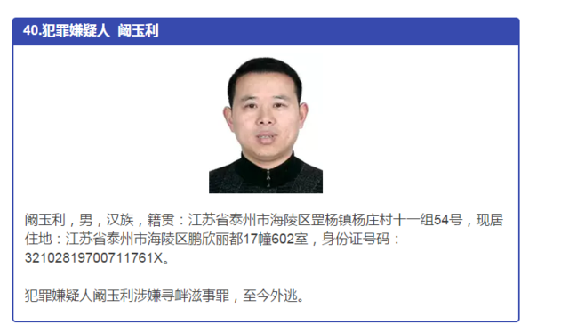 发现这47个人请立即报告泰州警方 提供线索者最高奖10万