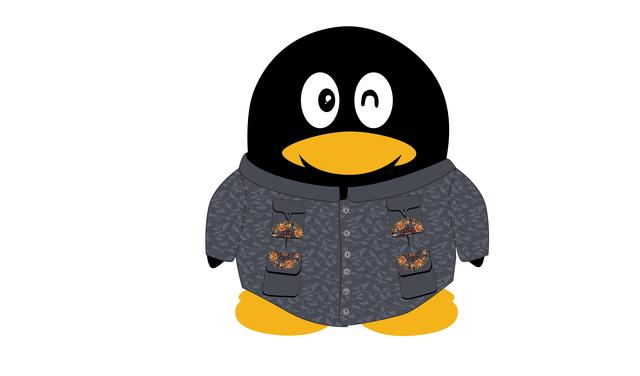 QQ形象设计大赛--刺绣中山装企鹅