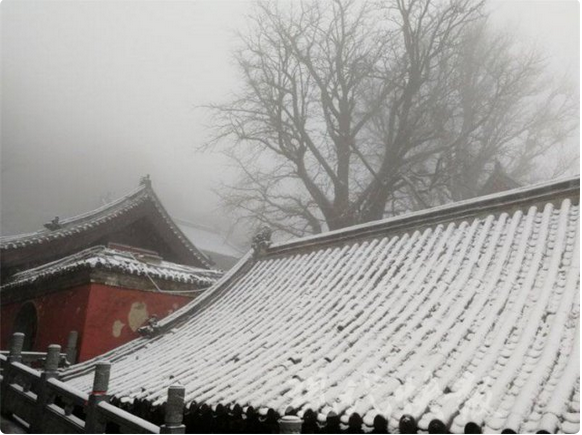 连云港徐州今晨下小雪 花果山有不少积雪