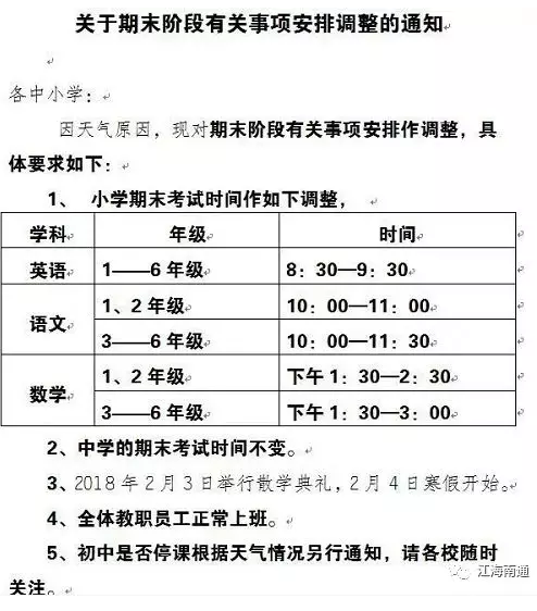 南通教育局通知发布因大雪v文化中小学期末考试时间文化一走廊文明年级班级小学图片墙校园图片