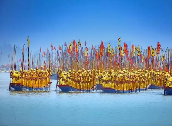 烟花三月！泰州溱潼水乡民间船会水上狂欢节