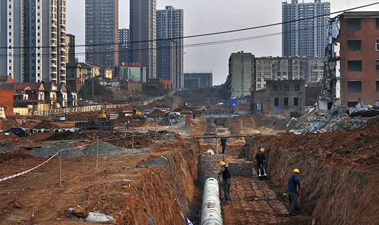 景西南路建设工程正在抓紧施工_频道-晋城