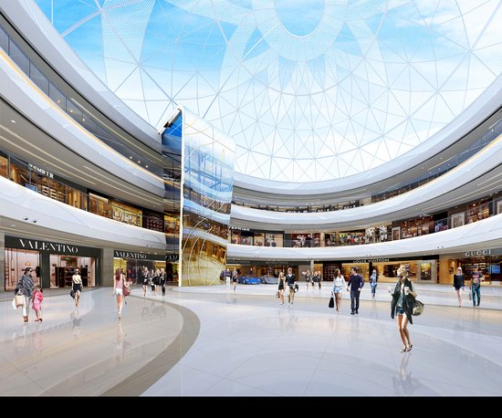 金华万达广场室内步行街内装方案全新升级