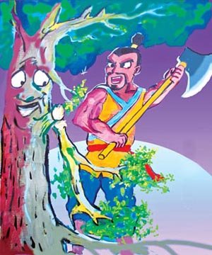 中秋节的美丽传说之--吴刚伐桂