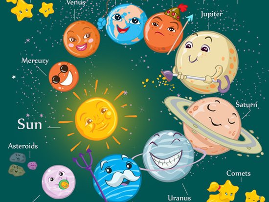 太阳系九大行星绘画