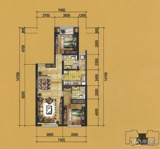 80平小户型装修实景图_人均住房面积80平(3)